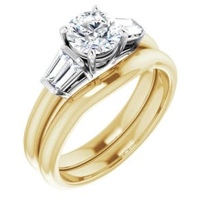 Rings 14K Yellow/White 6 mm Round Engagement Ring Mounting