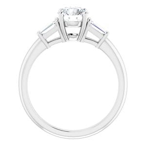 Rings 14K White 6 mm Round Engagement Ring Mounting