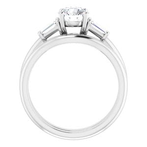 Rings 14K White 6 mm Round Engagement Ring Mounting
