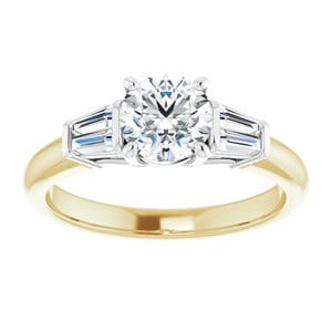 Rings 14K Yellow/White 6 mm Round Engagement Ring Mounting
