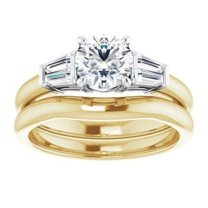 Rings 14K Yellow/White 6 mm Round Engagement Ring Mounting