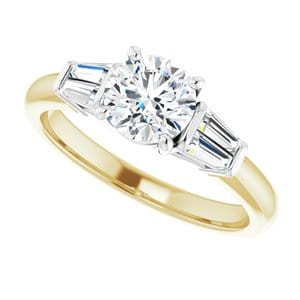 Rings 14K Yellow/White 6 mm Round Engagement Ring Mounting