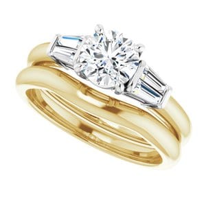 Rings 14K Yellow/White 6 mm Round Engagement Ring Mounting
