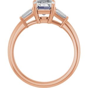 Rings 14K Rose 8x6 mm Emerald Engagement Ring Mounting