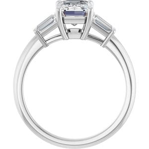 Rings 14K White 8x6 mm Emerald Engagement Ring Mounting