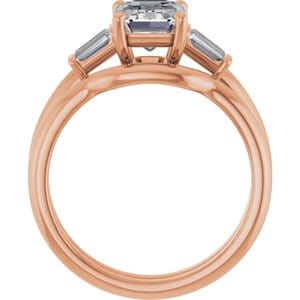 Rings 14K Rose 8x6 mm Emerald Engagement Ring Mounting