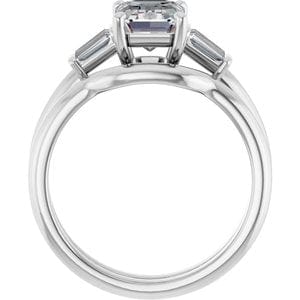 Rings 14K White 8x6 mm Emerald Engagement Ring Mounting