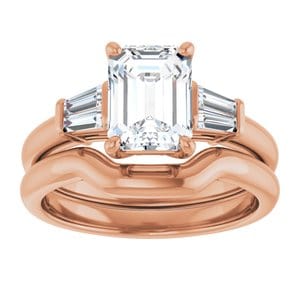 Rings 14K Rose 8x6 mm Emerald Engagement Ring Mounting