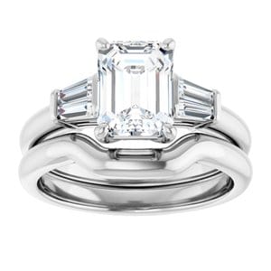 Rings 14K White 8x6 mm Emerald Engagement Ring Mounting