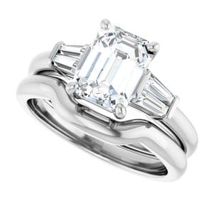 Rings 14K White 8x6 mm Emerald Engagement Ring Mounting