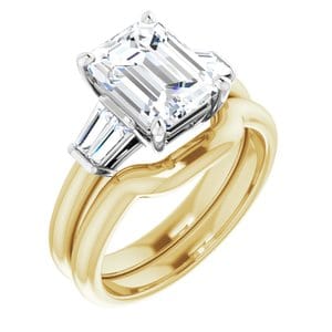 Rings 14K Yellow/White 9x7 mm Emerald Engagement Ring Mounting