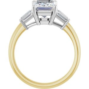 Rings 14K Yellow/White 9x7 mm Emerald Engagement Ring Mounting