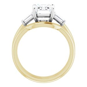 Rings 14K Yellow/White 9x7 mm Emerald Engagement Ring Mounting