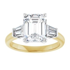 Rings 14K Yellow/White 9x7 mm Emerald Engagement Ring Mounting