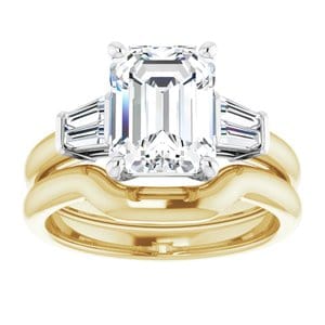 Rings 14K Yellow/White 9x7 mm Emerald Engagement Ring Mounting