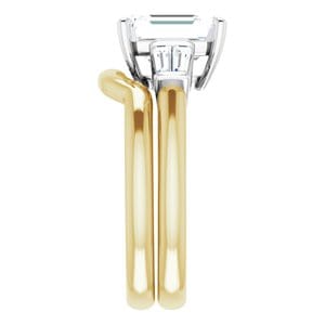 Rings 14K Yellow/White 9x7 mm Emerald Engagement Ring Mounting