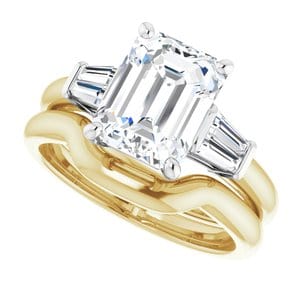 Rings 14K Yellow/White 9x7 mm Emerald Engagement Ring Mounting