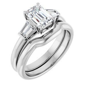 Rings 14K White 7x5 mm Emerald Engagement Ring Mounting