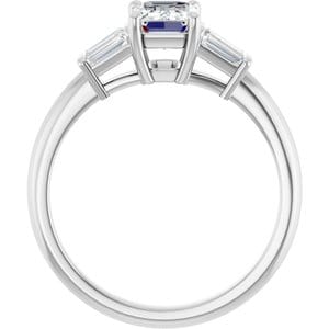Rings 14K White 7x5 mm Emerald Engagement Ring Mounting