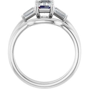 Rings 14K White 7x5 mm Emerald Engagement Ring Mounting