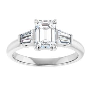 Rings 14K White 7x5 mm Emerald Engagement Ring Mounting