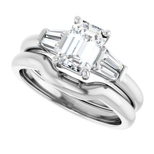 Rings 14K White 7x5 mm Emerald Engagement Ring Mounting