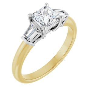 Rings 14K Yellow/White 5x5 mm Square Engagement Ring Mounting