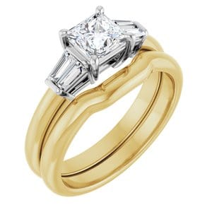 Rings 14K Yellow/White 5x5 mm Square Engagement Ring Mounting