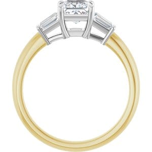 Rings 14K Yellow/White 5x5 mm Square Engagement Ring Mounting