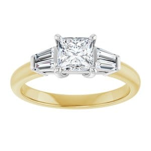 Rings 14K Yellow/White 5x5 mm Square Engagement Ring Mounting
