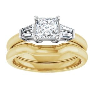 Rings 14K Yellow/White 5x5 mm Square Engagement Ring Mounting
