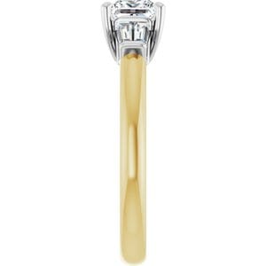 Rings 14K Yellow/White 5x5 mm Square Engagement Ring Mounting
