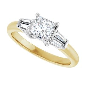 Rings 14K Yellow/White 5x5 mm Square Engagement Ring Mounting
