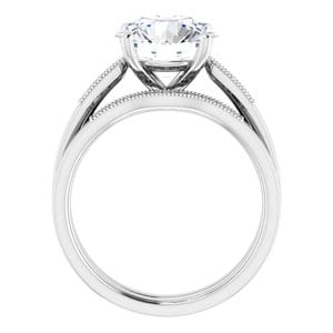 Rings 14K White  9.4 mm Round Engagement Ring Mounting