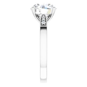 Rings 14K White  9.4 mm Round Engagement Ring Mounting