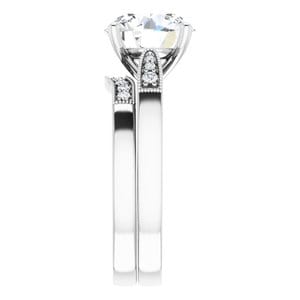 Rings 14K White  9.4 mm Round Engagement Ring Mounting