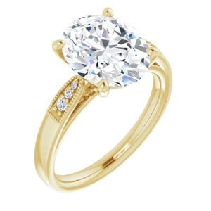 Rings 14K Yellow  11x9 mm Oval Engagement Ring Mounting