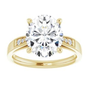 Rings 14K Yellow  11x9 mm Oval Engagement Ring Mounting