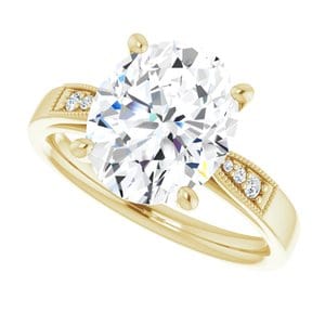 Rings 14K Yellow  11x9 mm Oval Engagement Ring Mounting