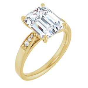 Rings 14K Yellow  10x8 mm Emerald Engagement Ring Mounting