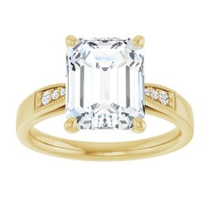 Rings 14K Yellow  10x8 mm Emerald Engagement Ring Mounting