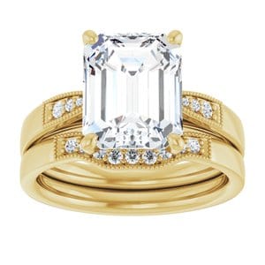 Rings 14K Yellow  10x8 mm Emerald Engagement Ring Mounting