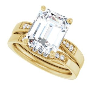 Rings 14K Yellow  10x8 mm Emerald Engagement Ring Mounting