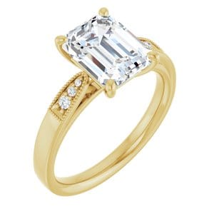Rings 14K Yellow  9x7 mm Emerald Engagement Ring Mounting