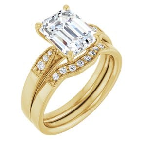 Rings 14K Yellow  9x7 mm Emerald Engagement Ring Mounting