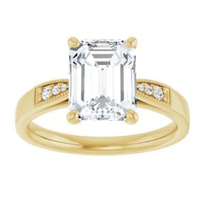 Rings 14K Yellow  9x7 mm Emerald Engagement Ring Mounting