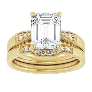Rings 14K Yellow  9x7 mm Emerald Engagement Ring Mounting