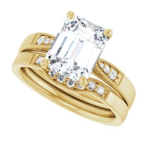 Rings 14K Yellow  9x7 mm Emerald Engagement Ring Mounting