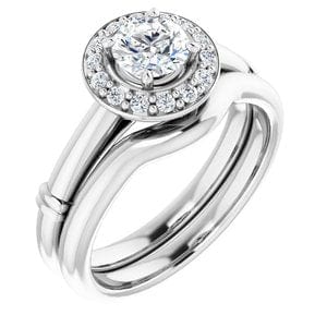 Rings 14K White 5.2 mm Round Engagement Ring Mounting
