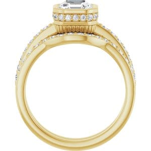 Rings 14K Yellow  6 mm Asscher Engagement Ring Mounting